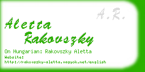 aletta rakovszky business card